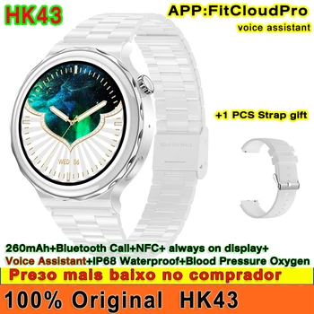 Originalni ženske pametni sat HK43 s NFC-IP68, vodootporan, za mjerenje krvnog tlaka kisika, Bluetooth, poziv Siri, glasovni asistent, ženska narukvica