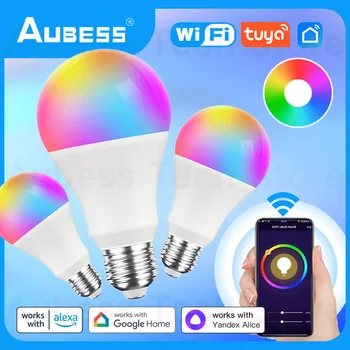 Pametna WiFi Lampa AUBESS 15 W/9 W E27/B22 Tuya Smart Life Control App S Podesivim Svjetline Za Yandex Alice Alexa Google Assistant
