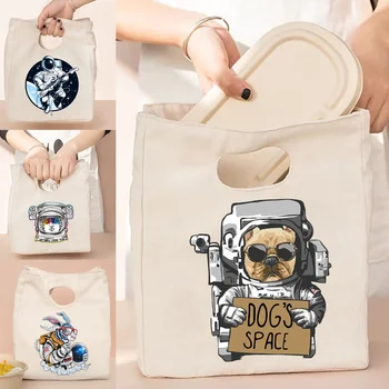 Prijenosna torba za ланча Vodootporne термоизолированная kutija, vrećica za bento, izolacijski torbe za večeru, studentski torbe-hladnjaci s po cijeloj površini astronauta
