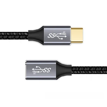 Produžni kabel za prijenos podataka Chenyang CY USB-C, USB 3.1 Type-C između muškaraca i žena 10 Gbit/s 100 W sa rukava za laptop i telefon