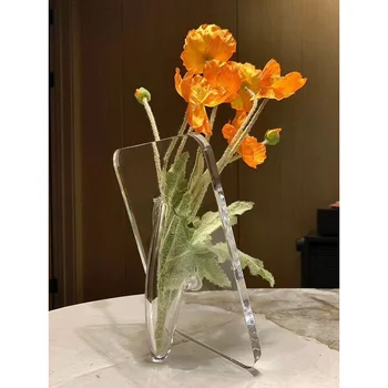 Prozirni akril vaza za cvijeće Prozirni akril vaza za uređenje doma u skandinavskom stilu, vaza za soba, vrt, dnevni boravak, dekoracija stola, posude za biljke