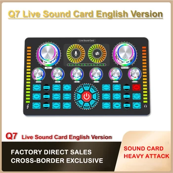 Q7 Živa zvučna kartica Mikser zvuka Podcast Karaoke Početna uređaji studio snimanje Profesionalna zvučna kartica Bluetooth mikser mikrofona Promjena glasa