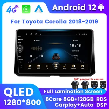 QLED Android 12 Auto Radio Media Player Za Toyota Corolla 2018 2019 GPS Stereo Android Auto Bežični Carplay DSP RDS 2Din