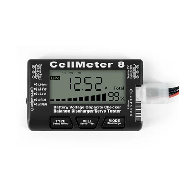 Rc Cellmeter-8 2-8 S LCD Digitalni Mjerač kapaciteta baterije Za provjeru Napona Lipo Li-Lon Nimh Metar 8 High-end Tester Baterija