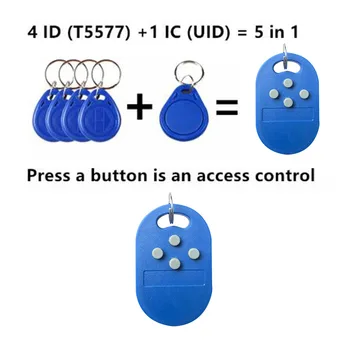 RFID Višestruki Privezak 4 ili 5 inča 125 khz T5577 EM s mogućnošću snimanja IC 13,56 Mhz M1k S50 UID uložak CUID Složen Privjesak-oznaka