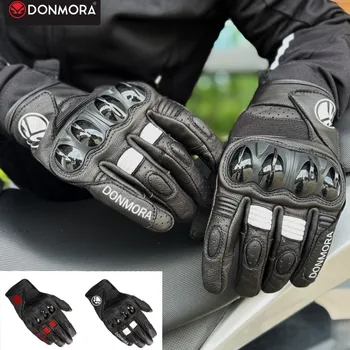 Rukavice za vožnju na motociklu DONMORA, otporan na jesen, od prave kože, viteški rukavice za motocikl sa zaslonom osjetljivim na dodir, gospodo