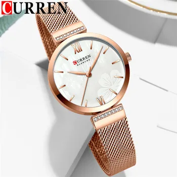 Satovi CURREN, vodootporan najbolji brand, luksuzni zlatni ženski ručni sat, remen od nehrđajućeg čelika, Klasični narukvice, satovi 9067