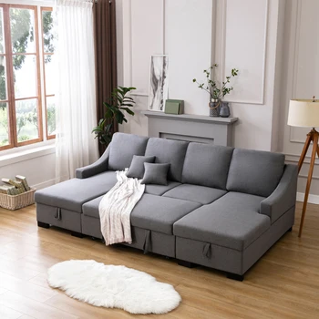 Sekcijska kauč-ležaj sa dvostrukim mjesto za pohranu, 2 jastuka za novac kontaktnih reklame, pogodan za dnevni boravak