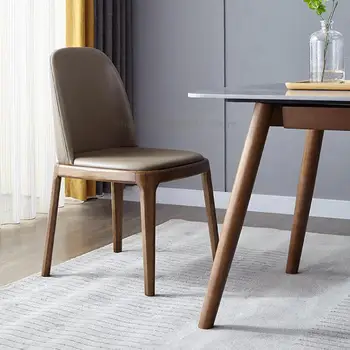 Skandinavski blagovaona stolice od punog drveta, moderan, jednostavan modni kreativni dom restoran, hotelski stol s leđa, luksuzni samostalni stolica