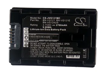 Skladište 2700 mah Baterija JVC BN-VG121 BN-VG121SU BN-VG121US GZ-HD620 GZ-HD620BAH GZ-HM330 GZ-MS210 GZ-MG680 GZ-HD500