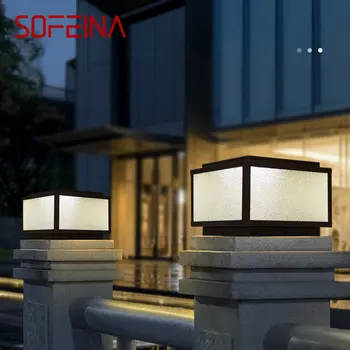 SOFEINA Outdoor Solar Post Lamp LED Creative Square Stup Svjetla Vodootporan IP65 Stup za Kuće, Vile, Hotela, Trijem, Dvorište