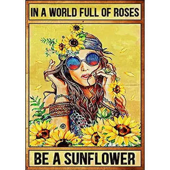 Stare limene znakovi Smiješno u svijetu punom ruža, biti plakatima s подсолнухом, dekor kutiji znakovi 12x8 cm