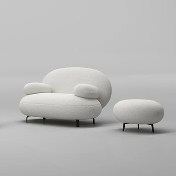 Talijanski tkanina kauč za dnevni boravak, dizajn jednokrevetna kauč u skandinavskom stilu, kućanski namještaj za mali stan, sofa fotelja na balkonu