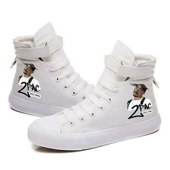 Tenisice Tupac 2pac, cipele uniseks u stilu hip-hop, visoka gornja, komforan парусиновая cipele, izravna dostava, ženska moda casual cipele i ravnim cipelama sa uvezivanje