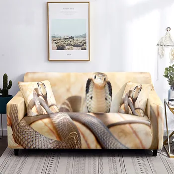 Torbica za kauč u obliku zmije, presvlaku za kauč u stilu Kobre, presvlaku za kauč u tropskom području s рептилиями, đonovi prati zaštitna folija za namještaj za dnevni boravak, jastuk za kauč