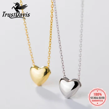 TrustDavis Girls, nakit od 925 sterling srebra, ogrlica u obliku srca za žene, dar za папиной kćeri na rođendan, fin nakit DS4006