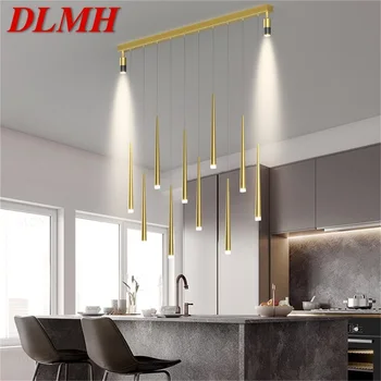 Viseći svijećnjak DLMH Nordic, moderna led zlatne svjetiljke s прожекторами za uređenje kućne blagovaonica