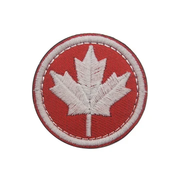 Нашивки sa zastavom Kanade, vezeni javorov list, zastave s kanadskim logotipom sustava, taktički нашивки za vojne naprtnjače s 3D-petlja, ikone