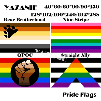 ЯЗАНИ 128*192 cm/160*240 cm/192*288 cm Medvjed Bratstvo LGBT Raznolikost QPOC Zastave Ponosa Izravnog Saveznik i Banneri Auto Ručni Zastave